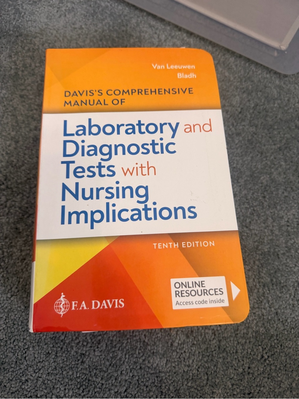 Laboratory and Diagnostic Tests with Nursing Implications - Orange/White